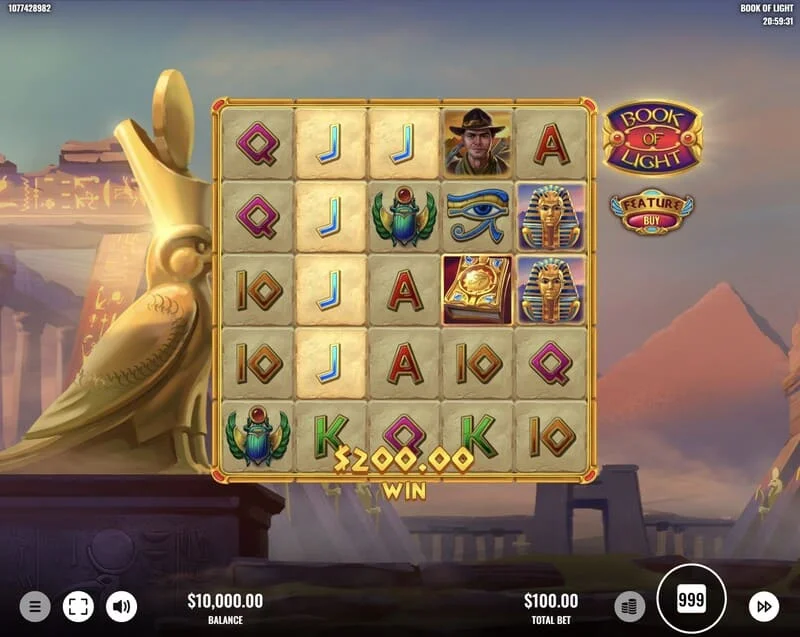 Book of Lights - печеливша линия в основната игра с Multiplier Wild